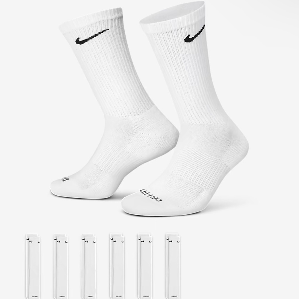 NIKE EVERYDAY COTTON CUSHIONED CREW MEN’S SOCKS - Picture 2 of 16